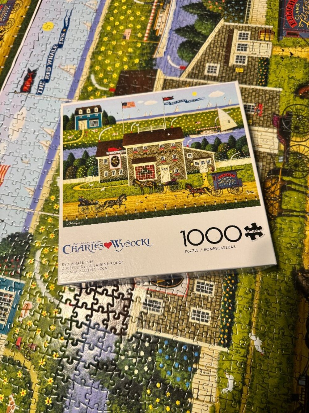 Charles Wysocki "Red Whale Inn" 1000-Piece Jigsaw Puzzle – 100% Complete